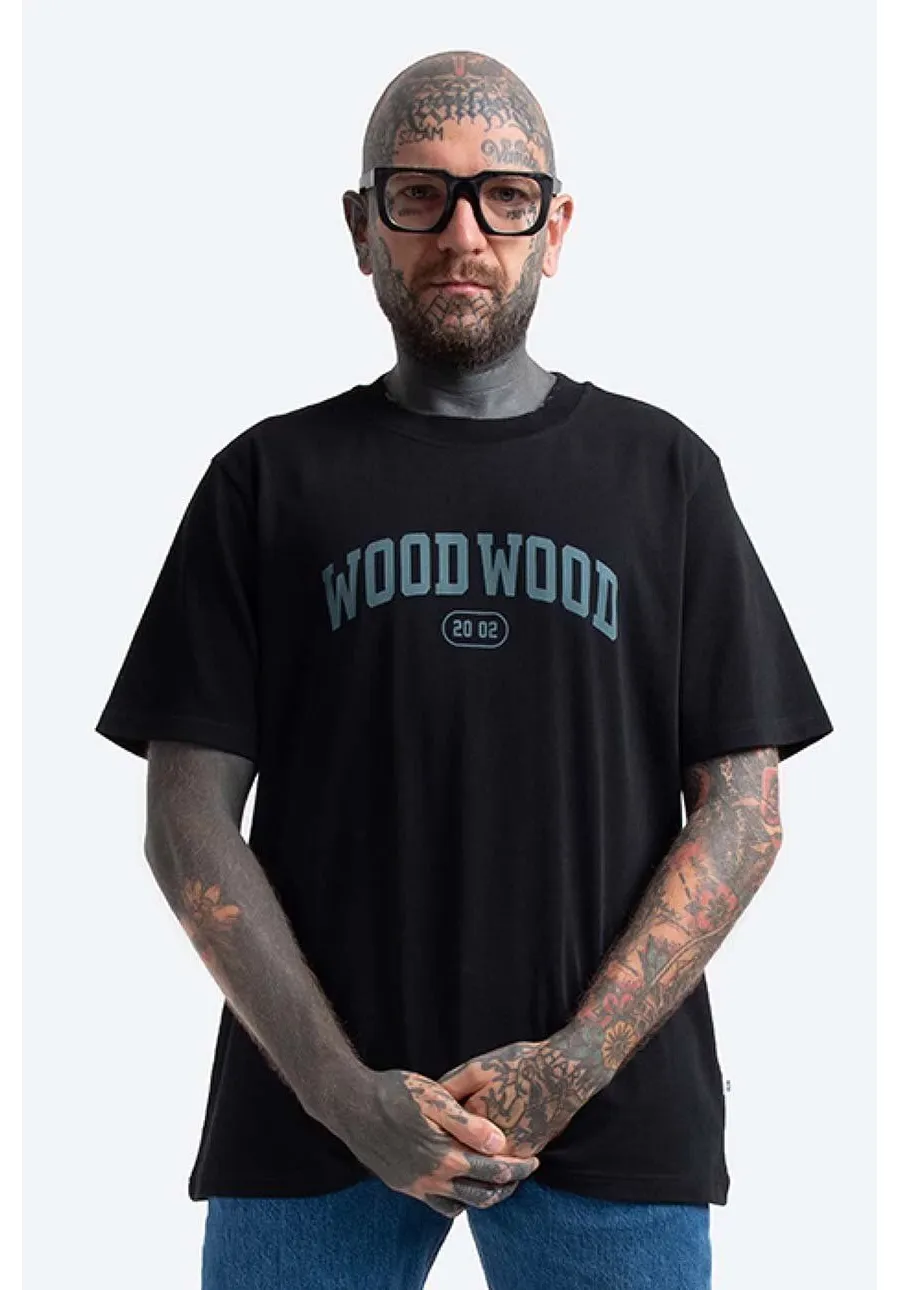 obrazek 1 Wood Wood t-shirt bawełniany Bobby IVY T-shirt kolor czarny z nadrukiem 12135703.2489-GREYMEL