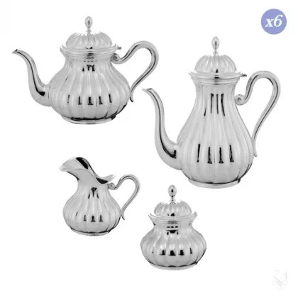Zdjęcie Srebrny zestaw kawowy o oryginalnym kształcie dla 6 osób – Zaramella Argenti