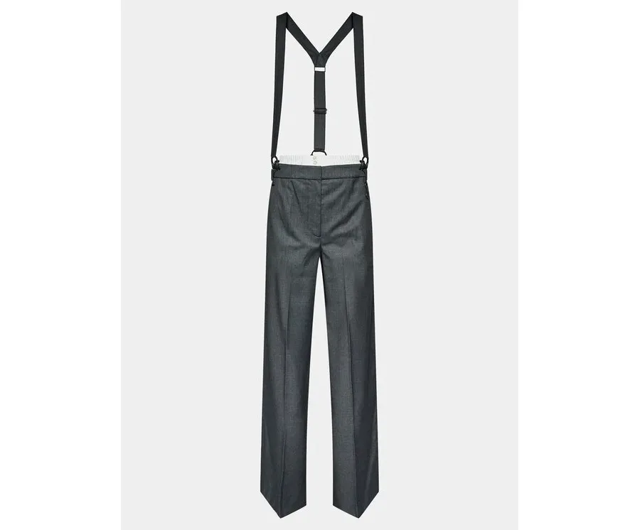 obrazek 1 Remain Spodnie materiałowe W. Suspenders 500362514 Szary Straight Fit