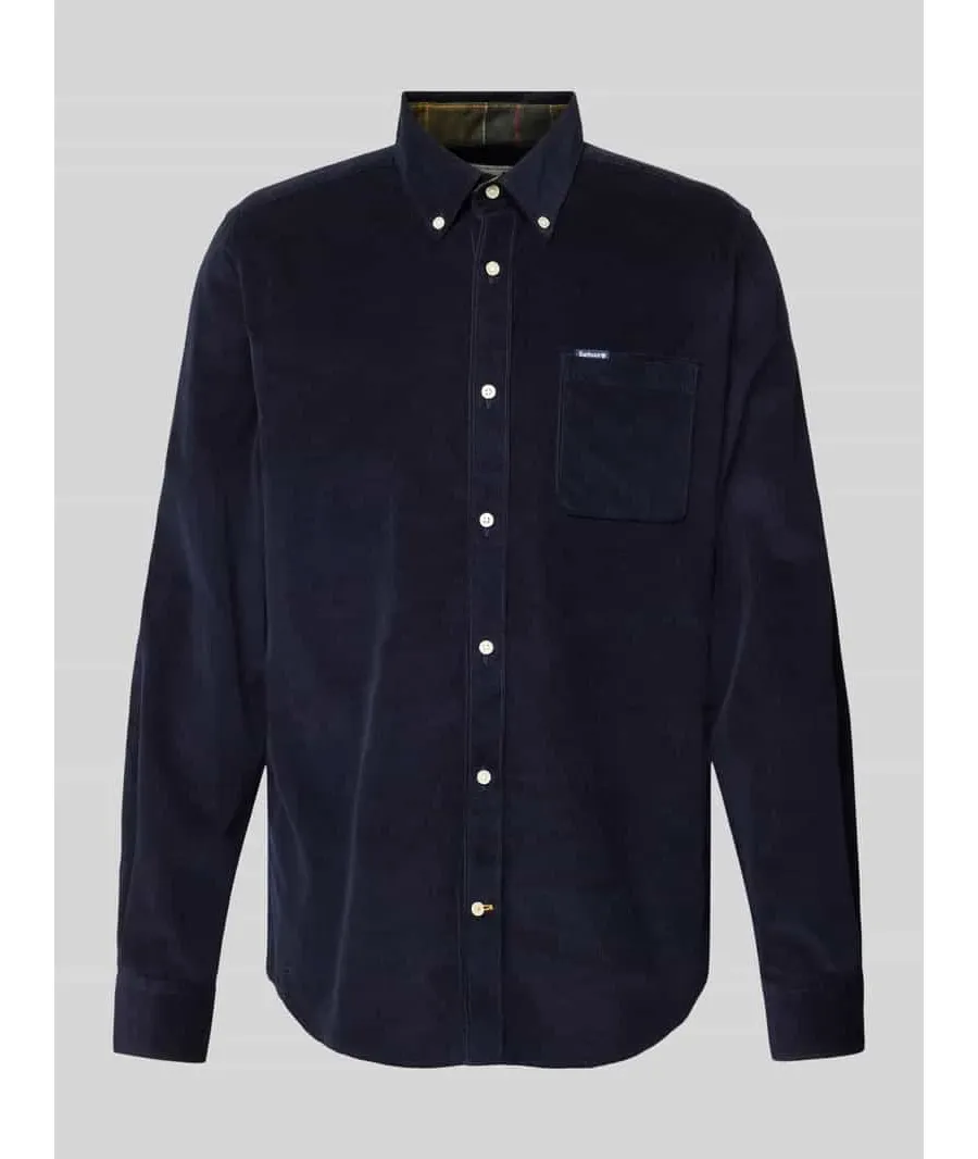 obrazek 1 Koszula sztruksowa o kroju tailored fit z kieszenią na piersi model 'Ramsey'