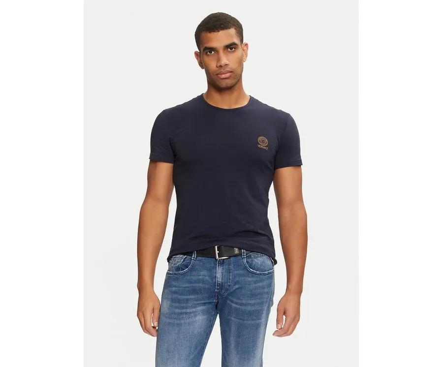 obrazek 1 Versace T-Shirt AUU01005 1A1001 Granatowy Regular Fit