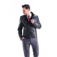 Picture Short men's sheepskin jacket - A&A Vesa