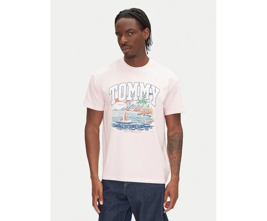 obrazek 1 Tommy Jeans T-Shirt Arch Sailing DM0DM21867 Różowy Relaxed Fit