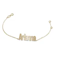 Picture Personalized girls name bracelet in yellow gold