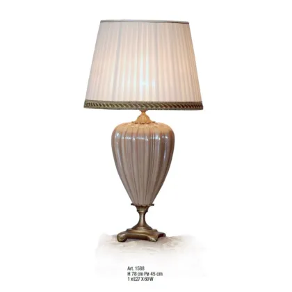 Zdjęcie Ceramiczna lampa w kolorze orzecha laskowego ze stożkowym kloszem – Il Paralume Marina