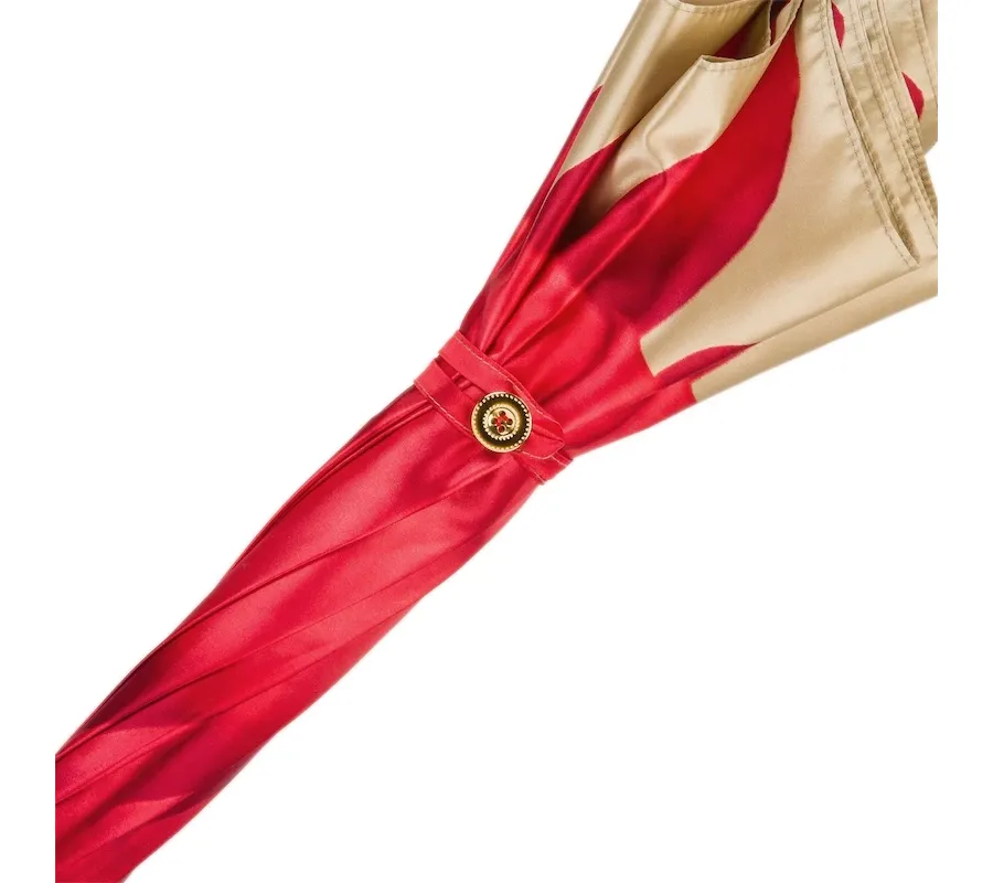 obrazek 7 Stylowy parasol damski w kolorze czerwieni zdobiony motywem kwiatowym - Pasotti
