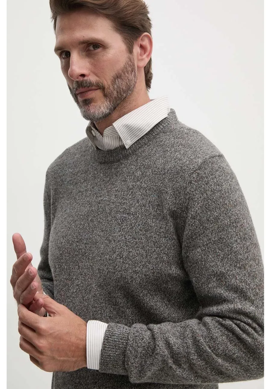 obrazek 1 Barbour sweter wełniany męski kolor szary ciepły