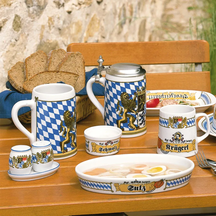 obrazek 3 Piękna stylowa maselniczka z porcelany zdobiona bawarskim motywem - Seltmann Weiden