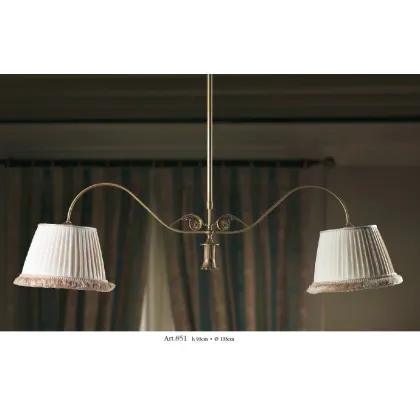 Zdjęcie Żyrandol z dwukolorowymi plisowanymi stożkowymi kloszami - Il Paralume Marina