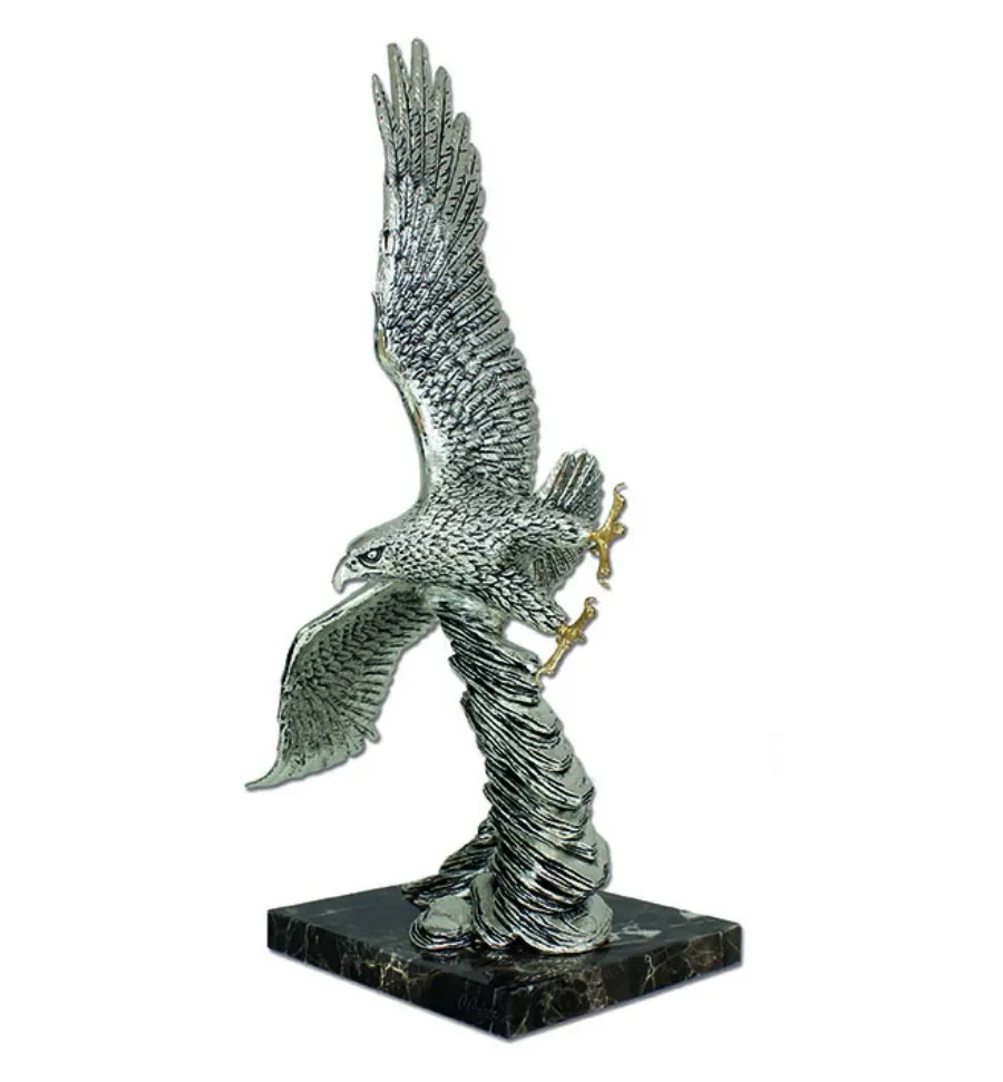 obrazek 1 Cudowna figurka srebrnego orła 40x28x63 cm