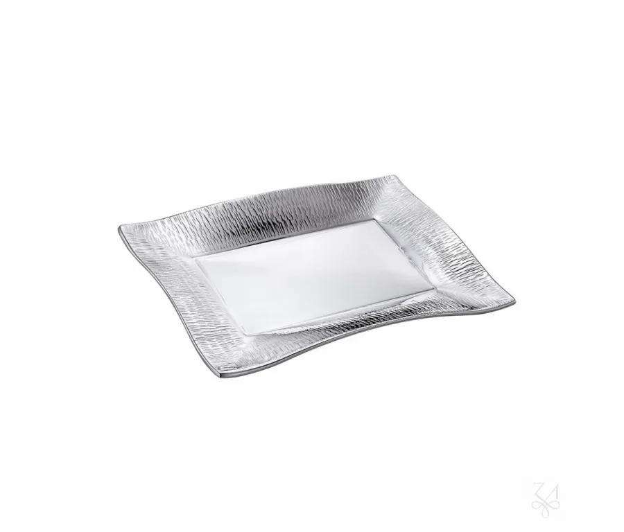 obrazek 1 Prostokątna srebrna taca w nowoczesnym stylu - Zaramella Argenti