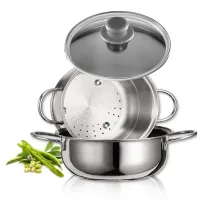 Picture Steam cooking set made of stainless steel