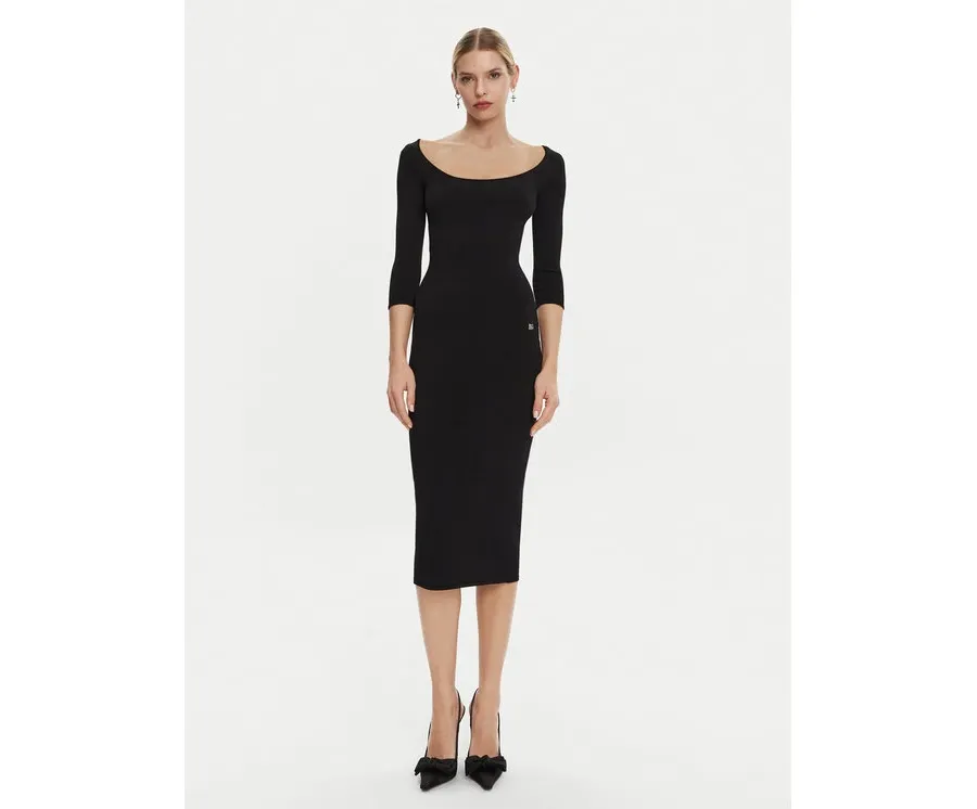 obrazek 1 Dolce&Gabbana Sukienka dzianinowa FXS20T JFMEV N0000 Czarny Regular Fit