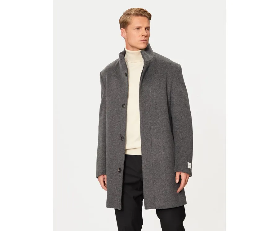 obrazek 1 Calvin Klein Płaszcz wełniany K10K113665 Szary Slim Fit