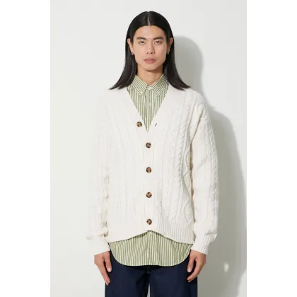 Zdjęcie Drôle de Monsieur kardigan wełniany Le Cardigan Torsades kolor beżowy C-CA113-WO018-CM