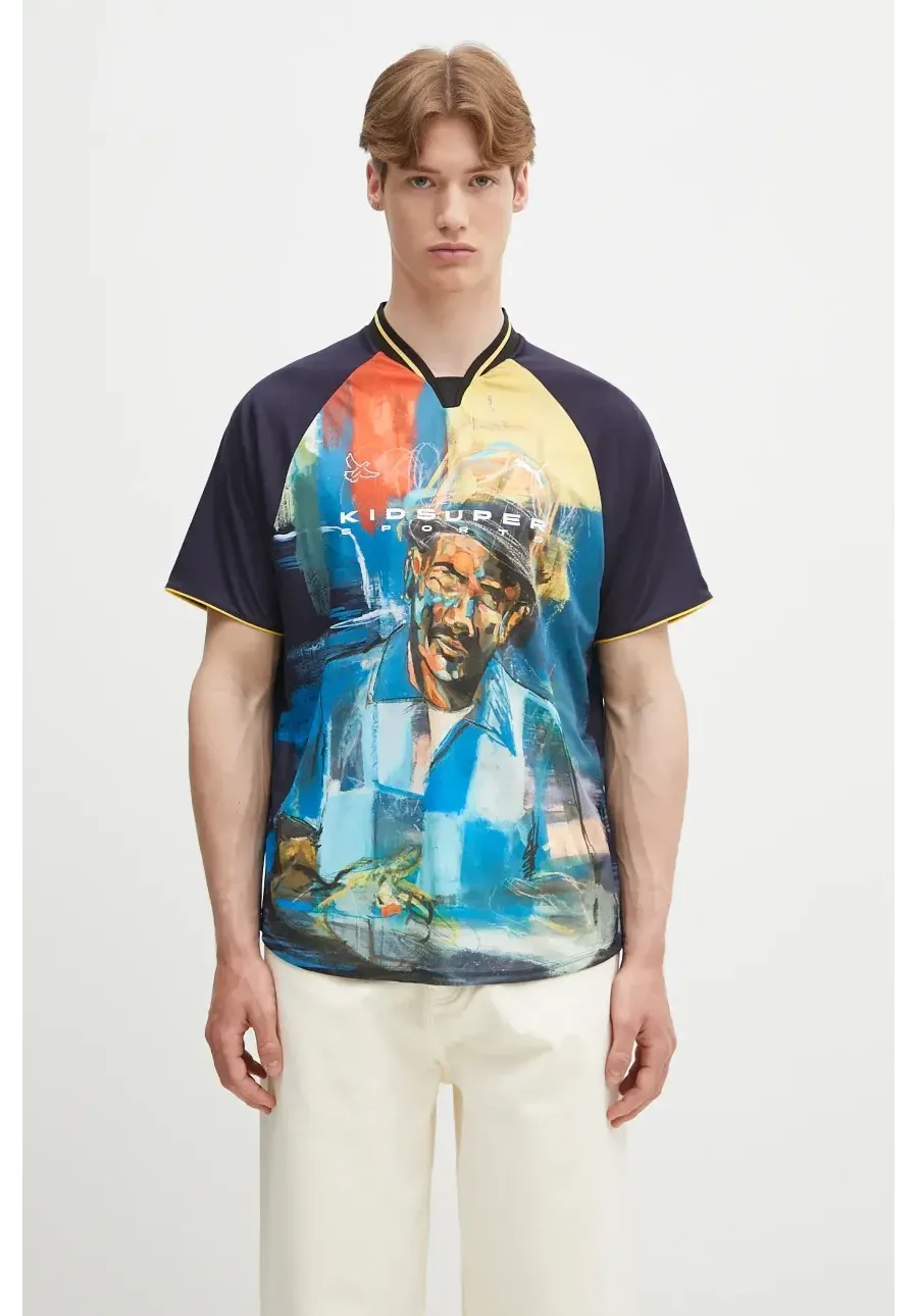 obrazek 1 Puma t-shirt PUMA x KIDSUPER Graphic Jersey męski kolor granatowy wzorzysty 629512