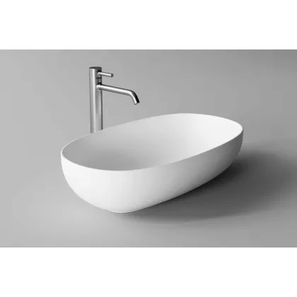 Zdjęcie Włoska umywalka nablatowa Soap z białej błyszczącej ceramiki sanitarnej