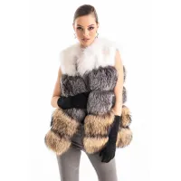 Picture Luxurious women's vest made of fox and raccoon fur - A&A Vesa