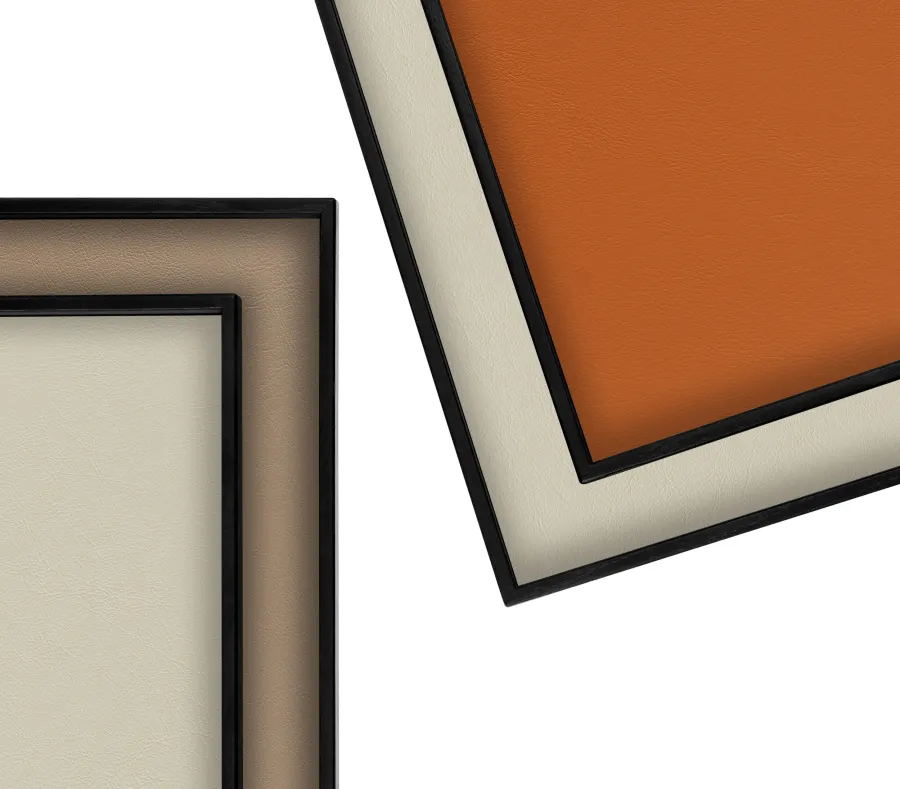 obrazek 3 Skórzana taca Mondo 25x25xH3 cm w kolorze cappuccino