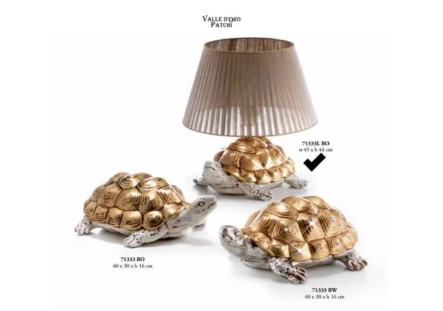 obrazek 1 Wyjątkowa lampa żółw z kryształowymi oczami - Valle d'oro Patchi