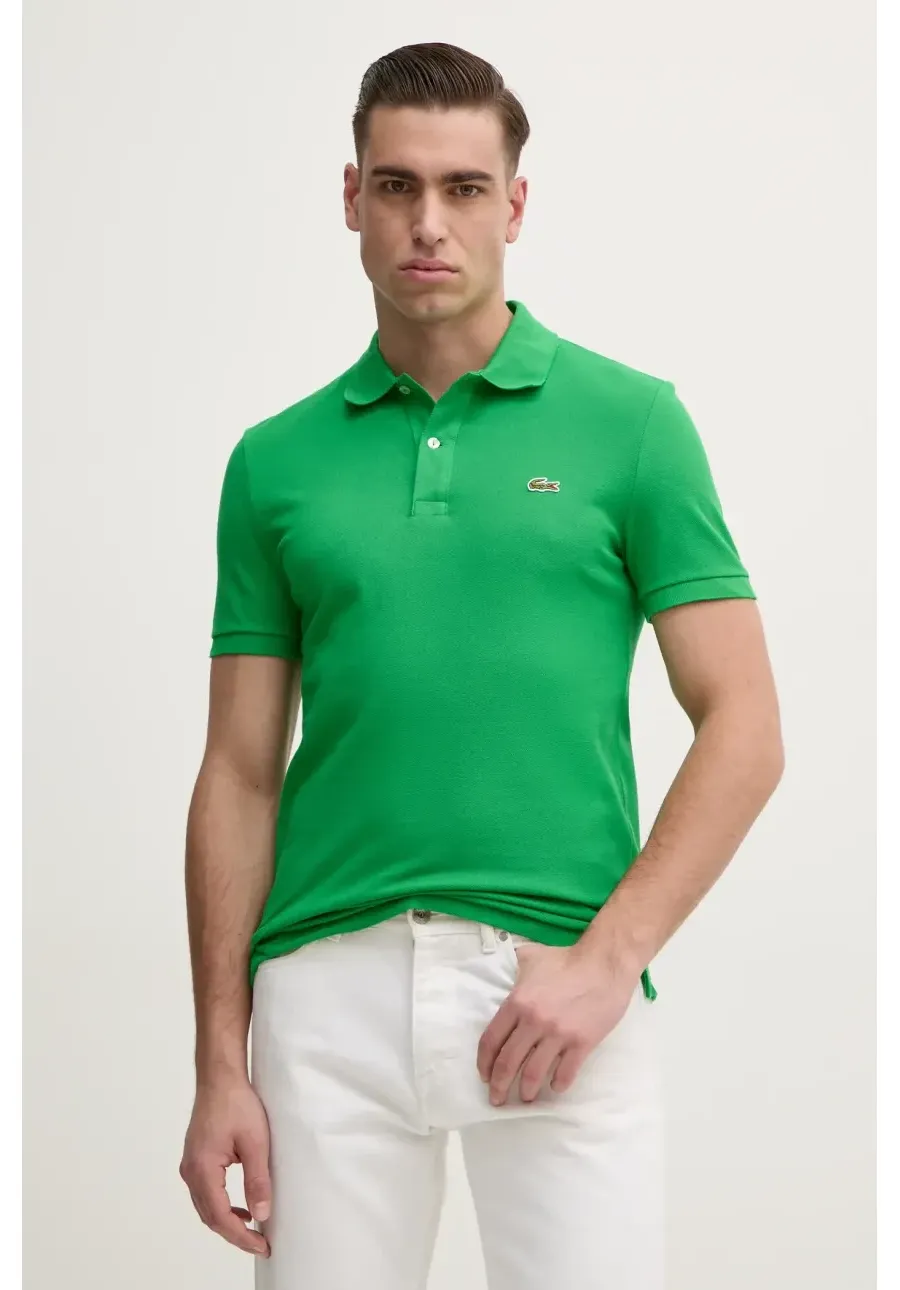 obrazek 1 Lacoste polo bawełniane kolor zielony gładki PH4012