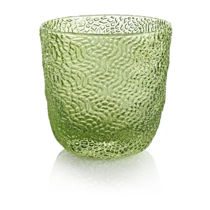 Zdjęcie Piękny zestaw 6 zielonych delikatnie rzeźbionych szklanek do wody Tricot – IVV