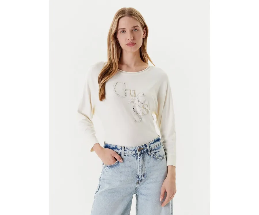 obrazek 1 Guess Sweter W5YR22 Z2NQ2 Écru Regular Fit