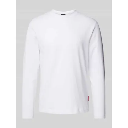 Zdjęcie Bluzka z długim rękawem i prążkowanym, okrągłym dekoltem