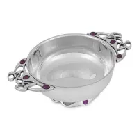 Zdjęcie Stylowy prezent w szkockim stylu - prosta czarka Quaich z rączkami