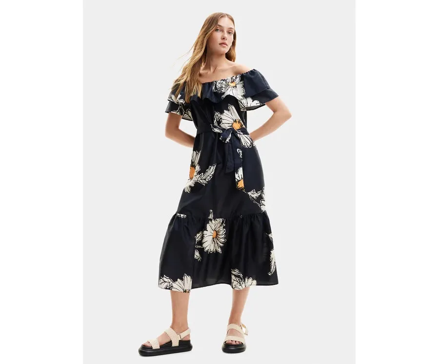 obrazek 1 Desigual Sukienka letnia Georgeo 24SWVW02 Czarny Regular Fit