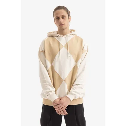 Zdjęcie Drôle de Monsieur bluza bawełniana męska kolor beżowy z kapturem wzorzysta HO103.BEIGE-BEIGE