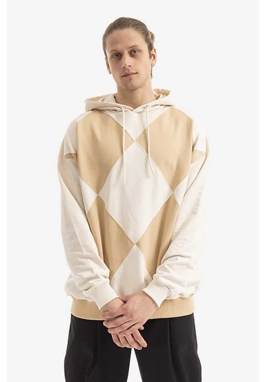 obrazek 1 Drôle de Monsieur bluza bawełniana męska kolor beżowy z kapturem wzorzysta HO103.BEIGE-BEIGE