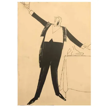 Picture Filiberto Mateldi Caricature of the singer from around 1930