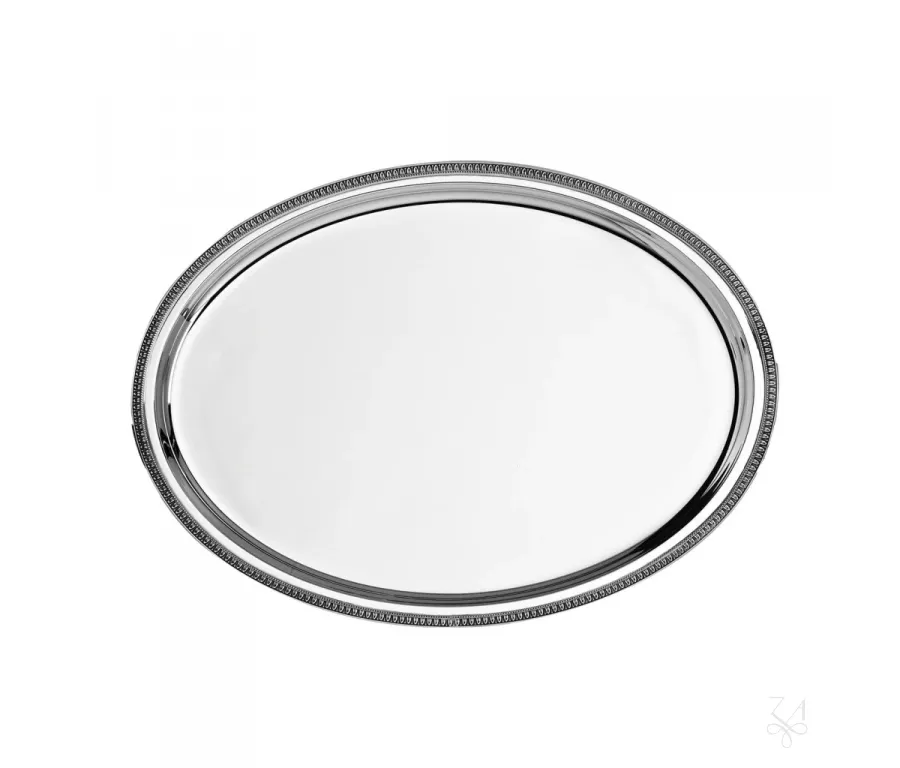 obrazek 1 Elegancka owalna taca wykonana ze srebra - Zaramella Argenti
