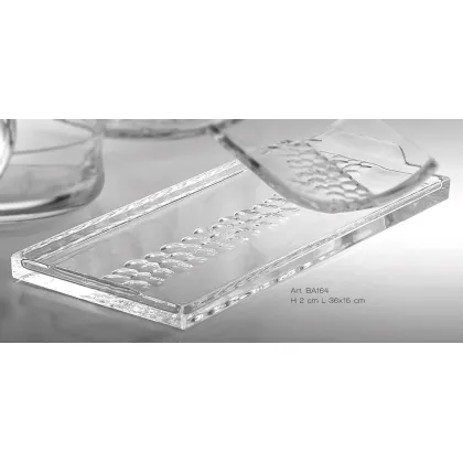 Zdjęcie Taca na akcesoria łazienkowe z włoskiego ręcznie szlifowanego kryształu z oryginalnym zdobieniem - Il Paralume Marina