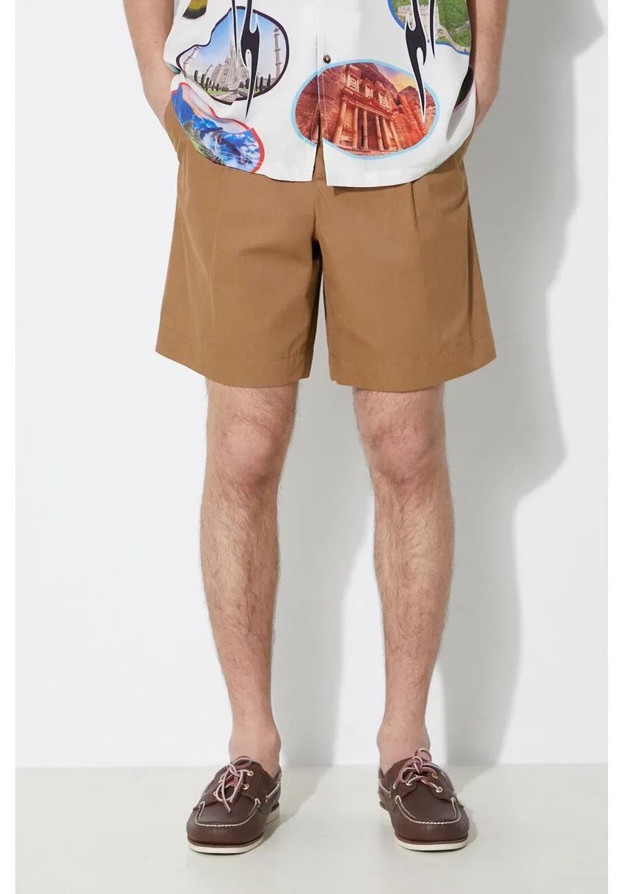 obrazek 1 A.P.C. szorty bawełniane short crew kolor brązowy COGXS-H10198