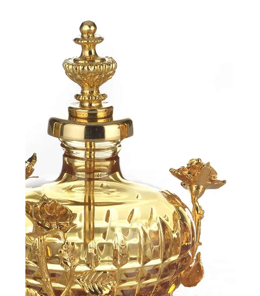 obrazek 2 Elegancka butelka na perfumy z grawerowanego kryształu i złoconego brązu