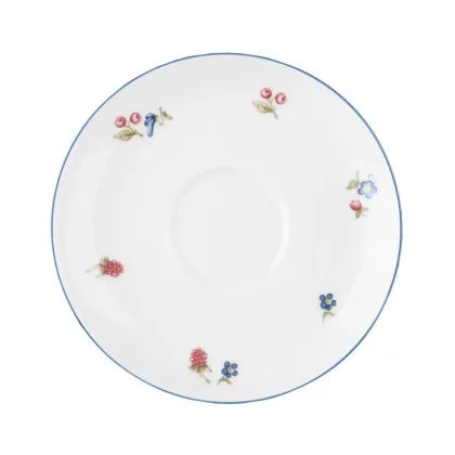 Zdjęcie Mały porcelanowy spodek pod filiżankę 13 cm z pięknym kwiatowym zdobieniem – Seltmann Weiden