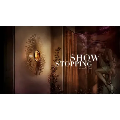 Picture A unique brass wall lamp with agate stones