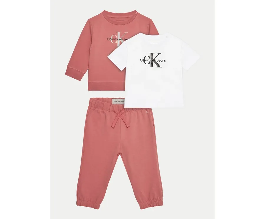 obrazek 1 Calvin Klein Jeans Komplet dziecięcy Monogram Starter IN0IN00011 Różowy Regular Fit