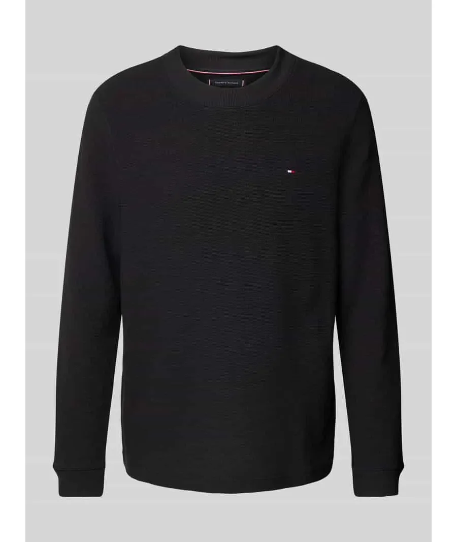 obrazek 1 Bluzka o kroju regular fit z długim rękawem i dodatkiem bawełny