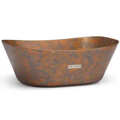 Zdjęcie Nowoczesna umywalka 50 cm LIBRA BASIC – SMOKED METAL, miedziany i szary, lakier półmatowy