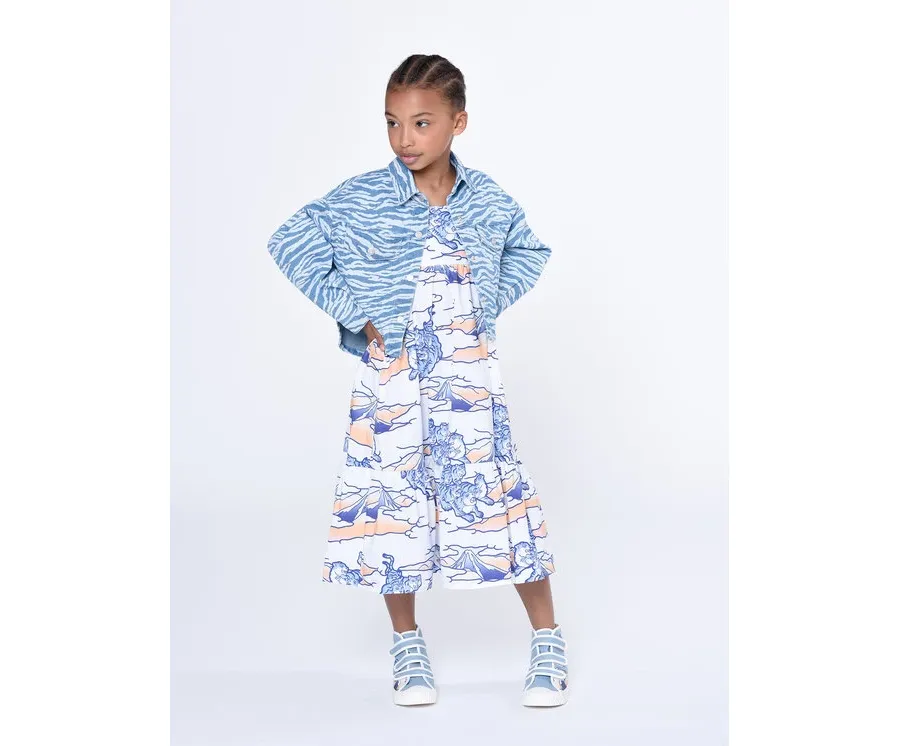 obrazek 1 Kenzo Kids Kurtka jeansowa K15638 S Błękitny Regular Fit