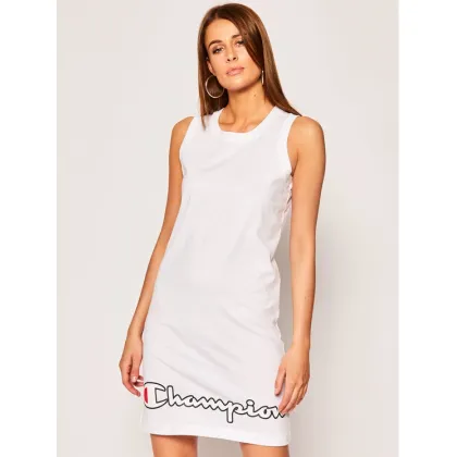 Zdjęcie Champion Sukienka codzienna Script Logo Ribbed Trim 112657 Biały Regular Fit