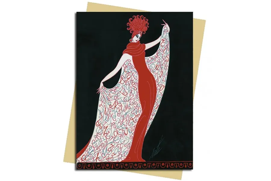 obrazek 1 Pakiet kartek na życzenia (Płaszcz alfabetu - Erté) - Flame Tree Publishing