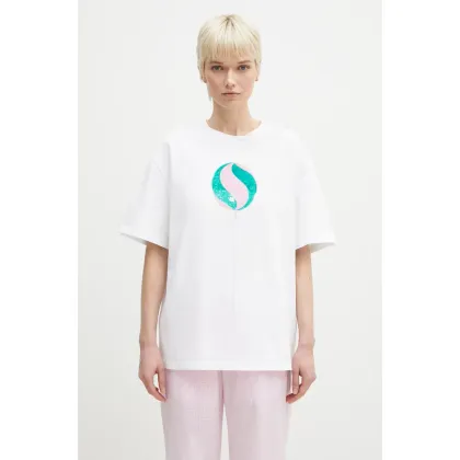 Zdjęcie Fiorucci t-shirt bawełniany Big Lollipop Print Boxy T-Shirt damski kolor biały U02SPTSH103CJ01WH04