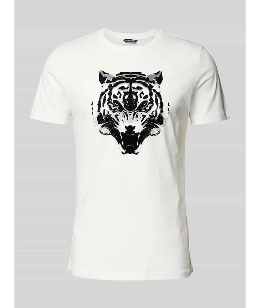 obrazek 1 T-shirt z prążkowanym okrągłym dekoltem