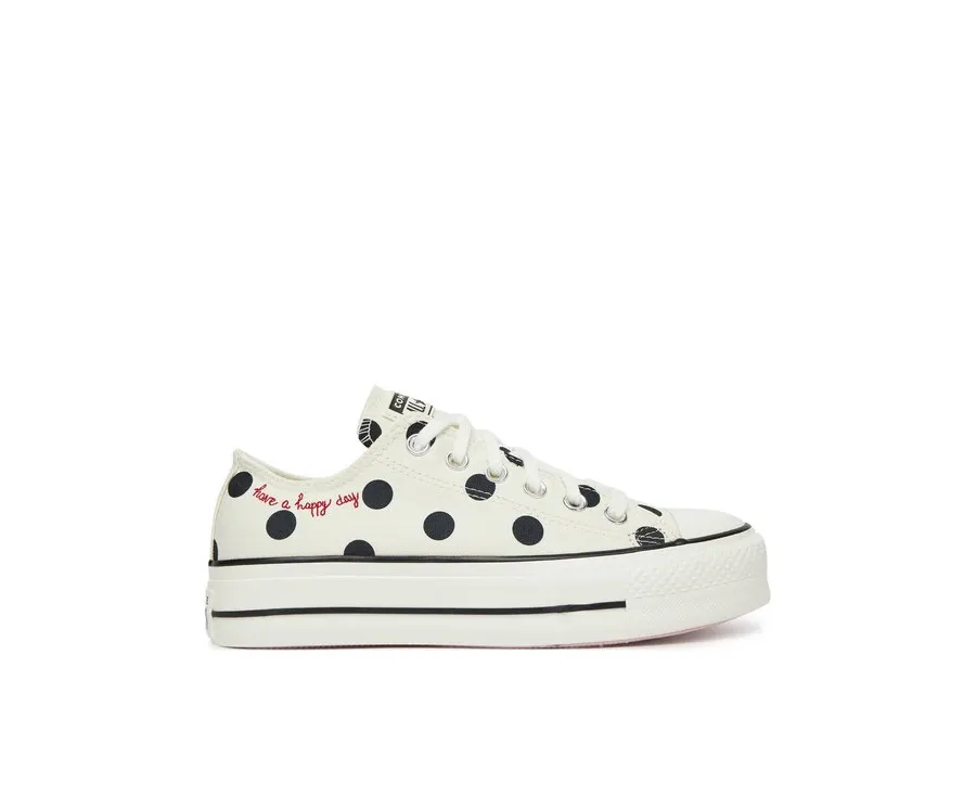 obrazek 1 Converse Trampki Chuck Taylor All Star Lift Platform Polka Dots A10689C Beżowy