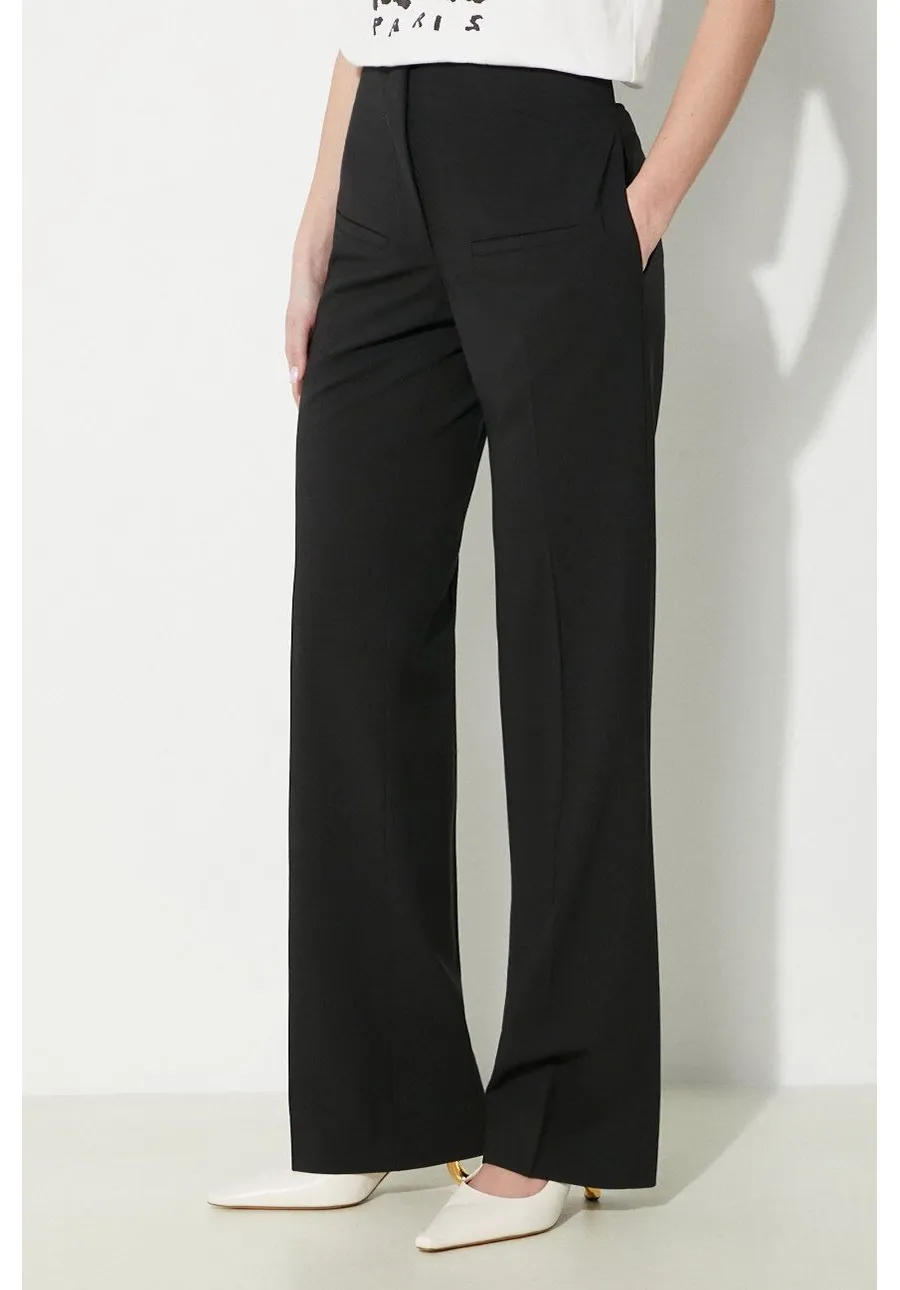 obrazek 1 JW Anderson spodnie wełniane Front Pocket Straight Trousers kolor czarny proste medium waist TR0332.PG1321.999