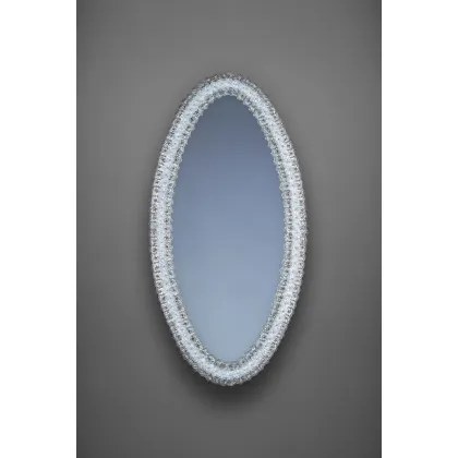 Zdjęcie Stylowe owalne lustro weneckie ze szkła Murano